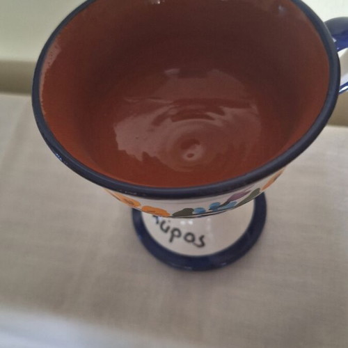 Traditional ceramic vessel from Skyros like new, handmade, glazed