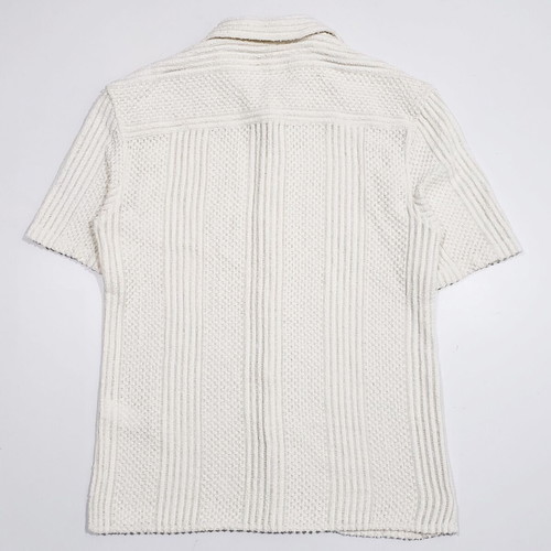 ZARA knitted mesh men's shirt short sleeve new, size S, beige