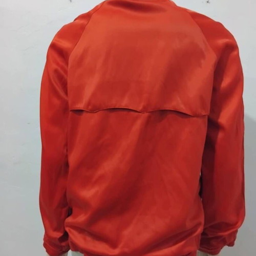 Vintage jacket 70s new, satin, Greek craftsmanship, red, size L