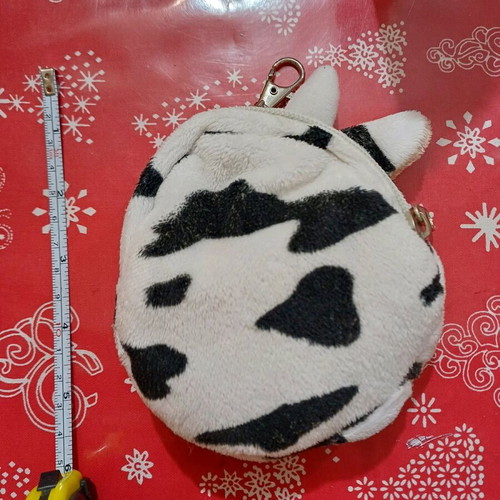 Plush cow coin purse used