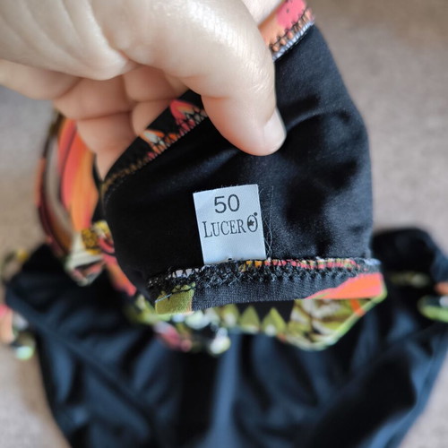Lucero bikini set, black and multicolor, top size 50, bottom size M