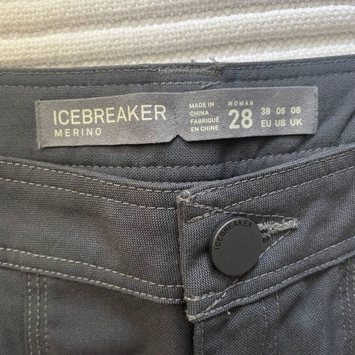 Icebreaker Merino women's trail shorts like new, size 28/38, gray