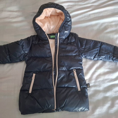 Benetton children's blue hooded jacket for girl 1-2 years like new