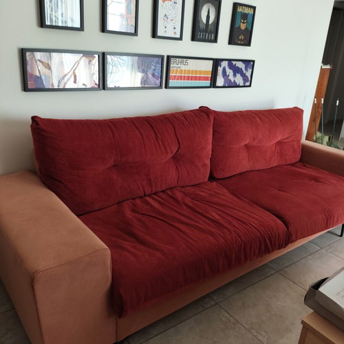 4-seat terracotta sofa, 243x96x82cm