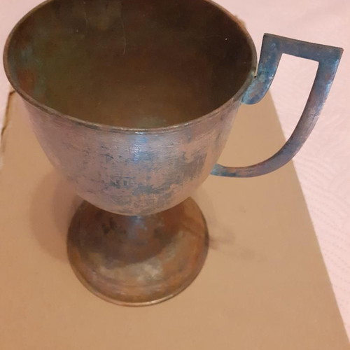 Bronze cup 1972 used, missing one handle