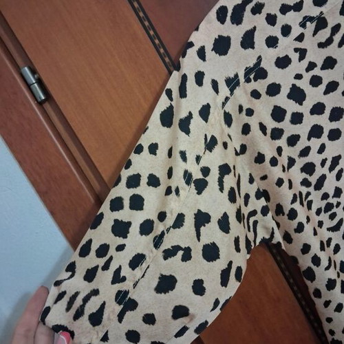Mango animal print dress, beige and brown, size S