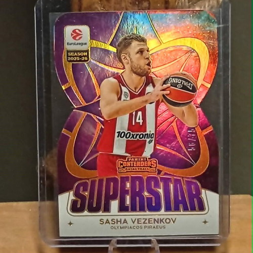 2025-26 Panini Contenders EuroLeague Sasha Vezenkov Superstar Die-Cut card like new