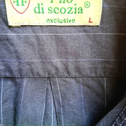Vintage Exclusive 90s Shirt Filo di Scozia like new, charcoal striped, size L