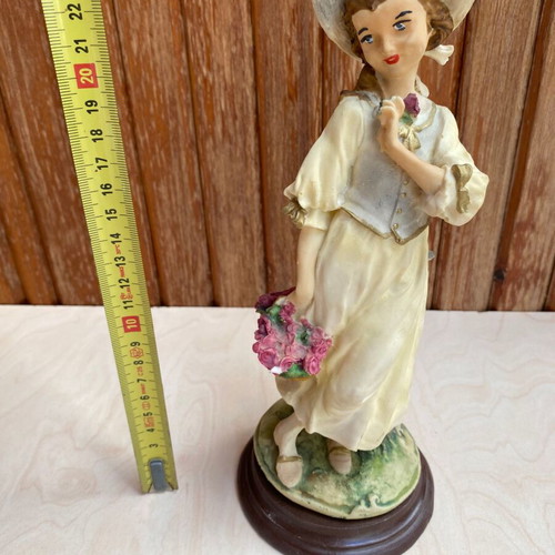 Girl with Flowers Vintage Ceramic Figurine like new