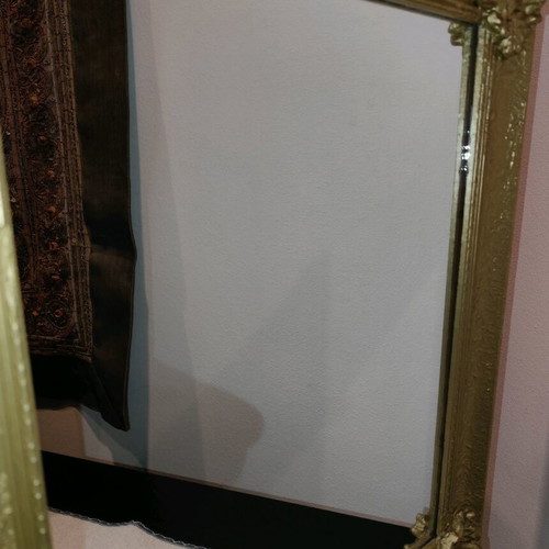 Wall mirror used with ornate gold antique frame