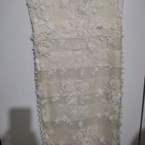 Midi cream dress Manoush like new, silk with lace and pon pon