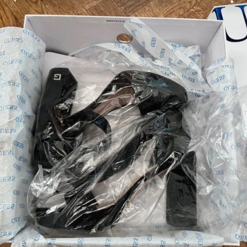 Guess black leather sandals, size 38