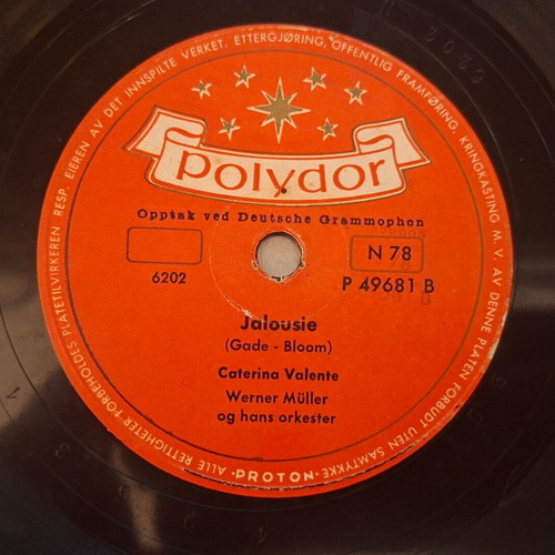 Caterina Valente 78 RPM Gramophone Record used Polydor