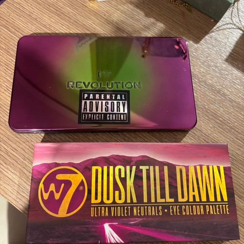 Revolution “Parental Advisory” and W7 “Dusk Till Dawn” palettes like new