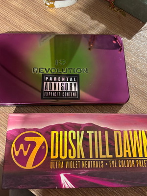 Revolution “Parental Advisory” and W7 “Dusk Till Dawn” palettes like new