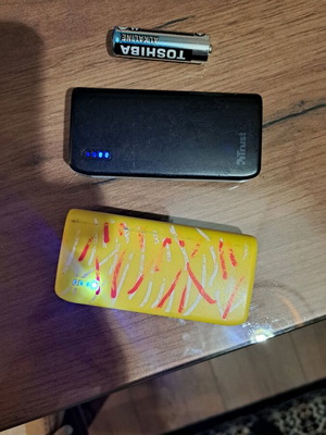 Power banks with flashlight used, set of 2