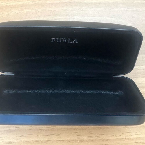 Furla glasses case used, black, hard material