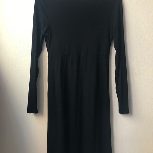 Black wrap dress knee-length with long sleeve like new