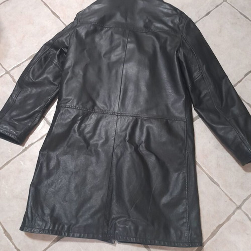 Leather men's trench coat Pelle su Pelle by I Matti XL like new, black