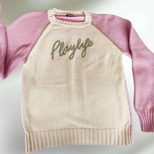 Playlife shirt used, cotton knit, multicolor, vintage 2000