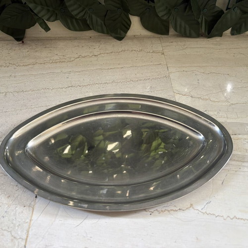 Stainless steel serving platter, oval 28 x 17 cm
