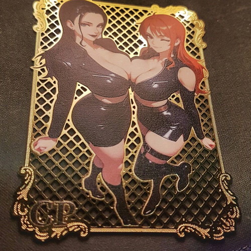 Nico Robin and Nami One Piece Metal Waifu Card new, numbered 166/200