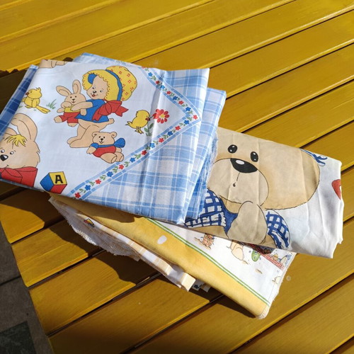 Fabrics used for patch work and crafts, all together
