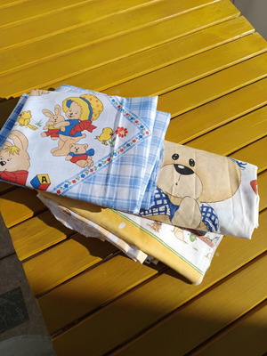 Fabrics used for patch work and crafts, all together