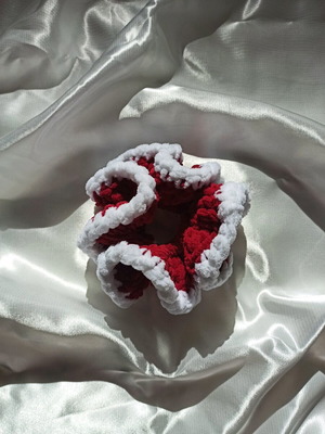 Handmade Christmas fluffy scrunchie new