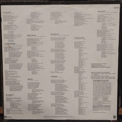 Metallica Kill 'Em All LP μεταχειρισμένο, επανέκδοση 1989 με υπογραφές