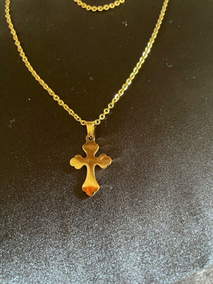 Cross with stainless steel chain 45 or 50cm new