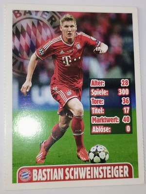 Bastian Schweinsteiger Bayern Munich collectible card used