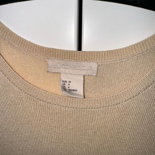H&M long column knit maxi dress XS used, beige