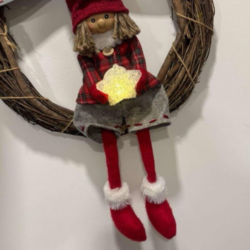 Lighted Christmas wreath for door new, handmade