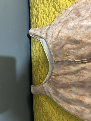 Mini dress used, champagne lace, pink