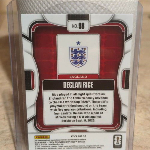 2026 Panini Prizm FIFA World Cup Declan Rice #98 Silver Wave Prizm card new