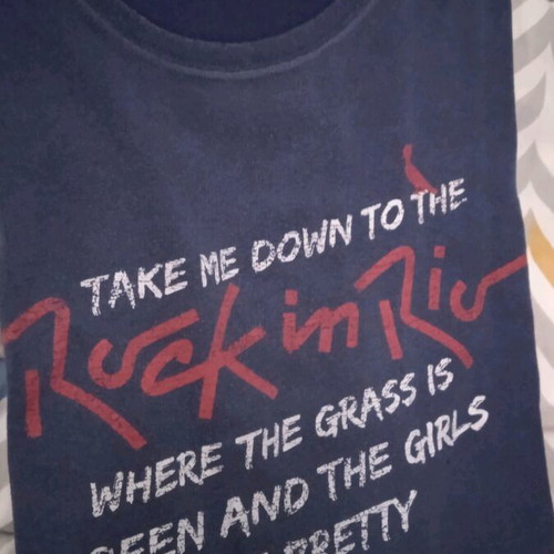 Rock In Rio Brazil t-shirt used, original, size L, blue