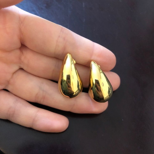 Earrings in teardrop shape stainless steel new
