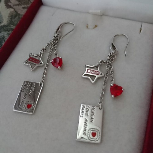 Morgan silver earrings like new with romantic pendants