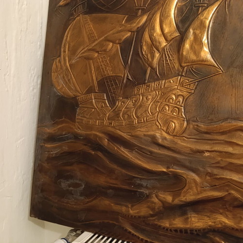 Chalcography by Ckretas with Sailing Ships, Like New, 100x60 cm