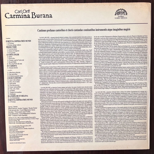 Carmina Burana vinyl LP used, classical music