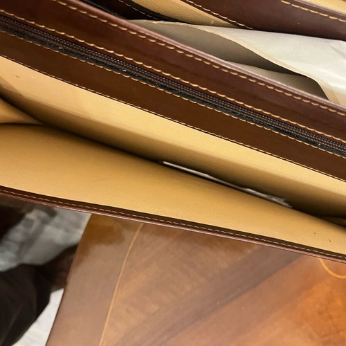Ted Lepidus leather briefcase brown new unused