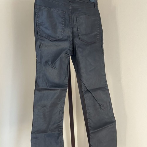 Zara brown faux leather straight pants like new, size 34