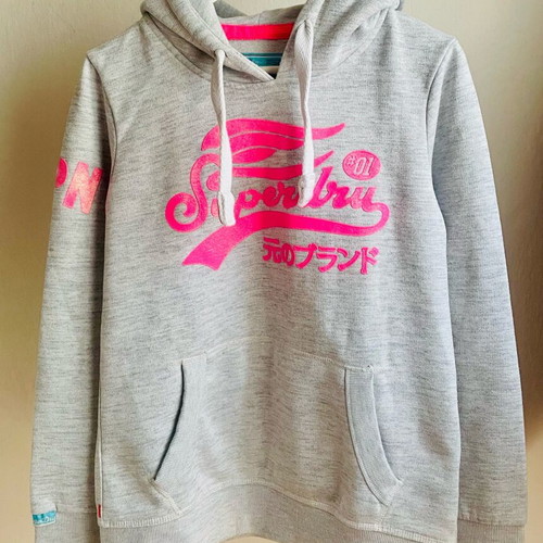 Superdry women's sweatshirt like new, grey and pink, size L