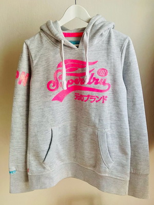 Superdry women's sweatshirt like new, grey and pink, size L