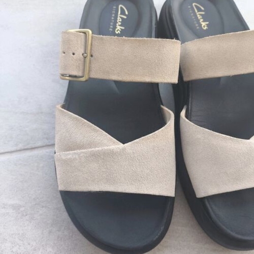 Clarks leather platform sandals like new with arch support size 38