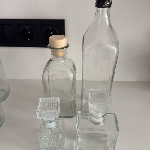 Vases and bottles used, set of 16 pieces