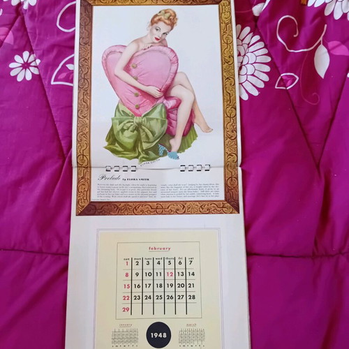 Esquire Girl 1948 calendar used with 12 vintage designs