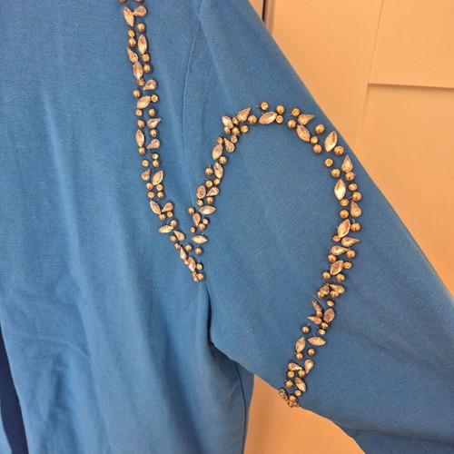 Brigitte Boutique shirt like new, one size with rhinestone embroidery