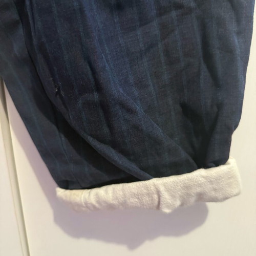 Striped pants with white trim used, size M 38 10, blue and white